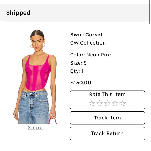 hot pink mesh bustier top - Picture 4 of 4